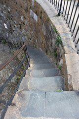 Old Historic Stone Staircase going Down to River Street in Savannah Georgia