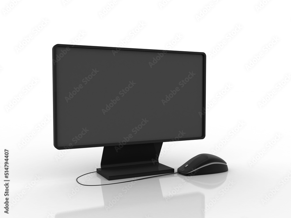 Aufkleber 3d rendering computer connected mouse
