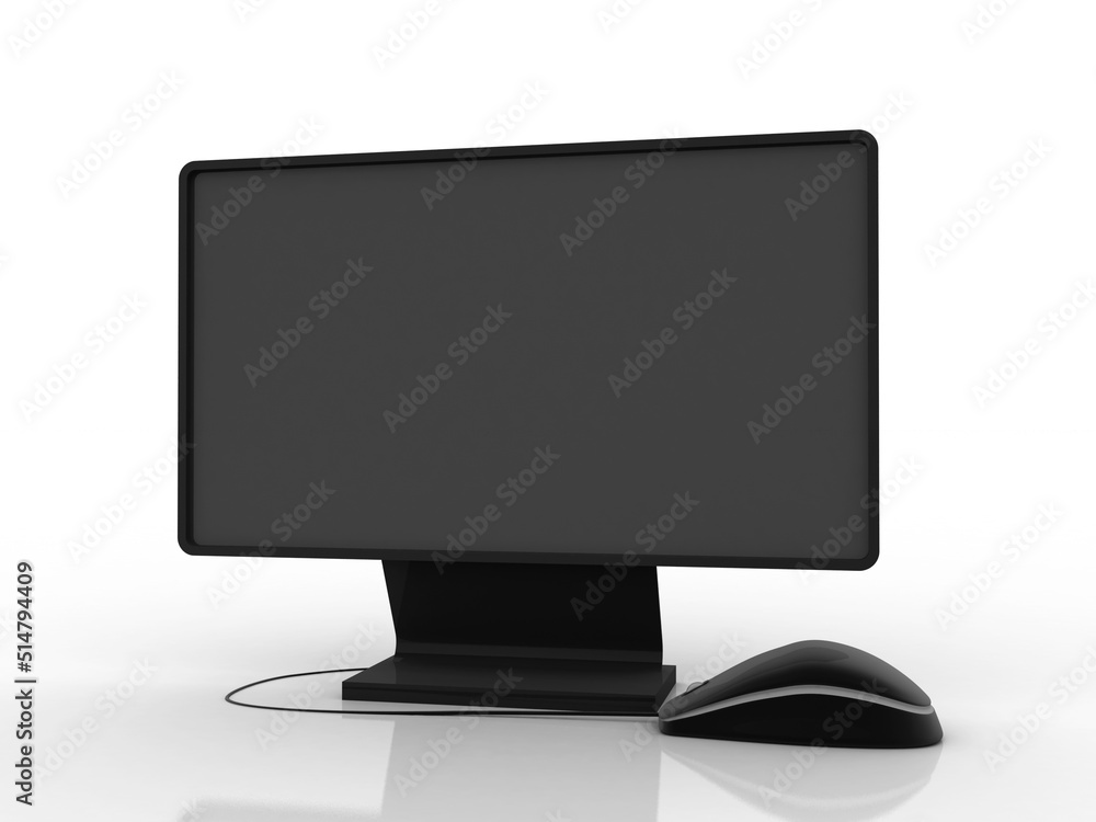 Aufkleber 3d rendering computer connected mouse