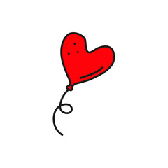 Doodle heart shaped balloon.