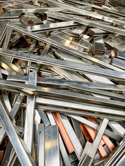 Tin coated copper strips used for conducting electricity.