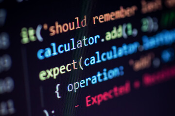 Javascript lines of code into a library for website application. Script language in a software...