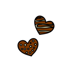Chocolate heart shaped candies.