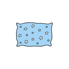 Doodle pillow with stars.