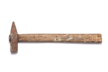 Old hammer isolated on the white background.
