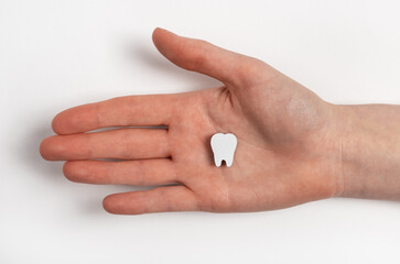 Lost tooth of adult concept. Teeth loss. Stomatology. High quality photo