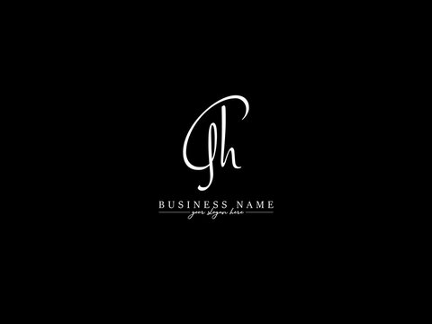Signature GH Logo Design, Stylish Gh hg Signature Letter Logo For Any Type Of Business