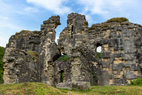 Ruins of an ancient temple in the village of Bzyb. Republic of Abkhazia
