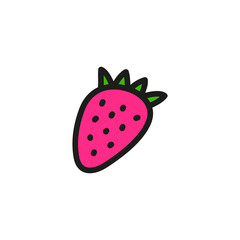 Doodle strawberry icon.