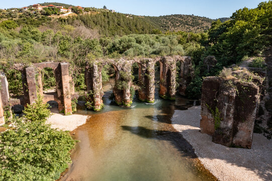 Roman Aqueduct of Ancient Nikopolis begins at the northern end of the Louros, near the village of St. George, north of Filippiada, Preveza, Greece