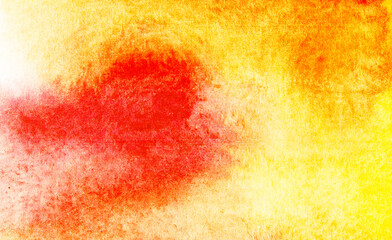 Yellow orange red abstract pattern. Watercolor. Colorful art background with space for design....