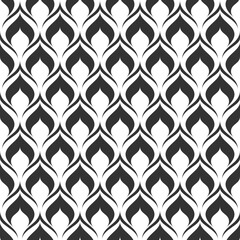Vector seamless texture. Modern geometric background with curly tiles.
