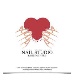Nail polish vector icon logo design Premium Vector