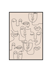 Abstract face line art design 
