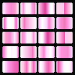 Rose gold pink metallic gradients collection vector