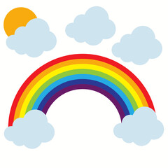 Rainbow with Sun and Clouds