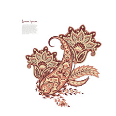 Paisley isolated. Card with paisley isolated for design. Floral vector pattern. Embroidery floral...
