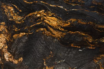 Gordijnen Kosmus gold lether - natural granite stone texture, photo of slab. © Dmytro Synelnychenko