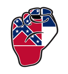Mississippi State Flag With Power Fist