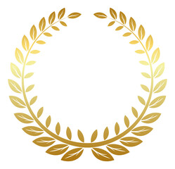 Golden wreath. Luxury frame. Premium award symbol