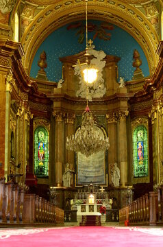 Church interior in a Romano Catholic church in Oradea, Romania