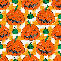 Seamless pattern with Halloween season. Seamless background with Halloween. Vector.