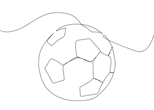 recommend clip art: Football ball one line art. Continuous line drawing of soccer ball, sport, running, ball sports, activity, athlete, game, training, goal, play.
