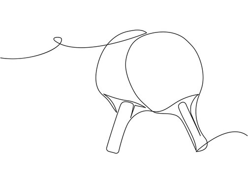 ping pong paddles continuous line drawing clip art preview