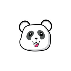 Cute panda face vector illustration.
