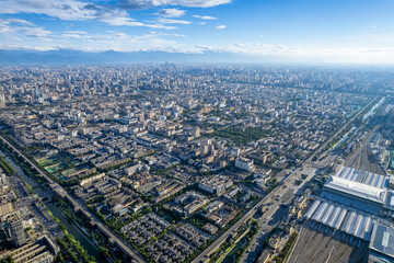 aerial view of the Xi'an City Wall - obrazy, fototapety, plakaty