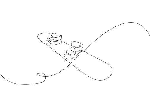 single line snowboarder in action, minimalist art clip art preview
