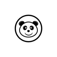 Cute panda face vector illustration.