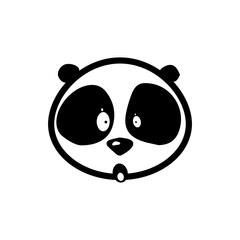 Cute panda face vector illustration.