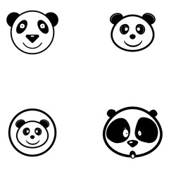 Cute panda face vector illustration.