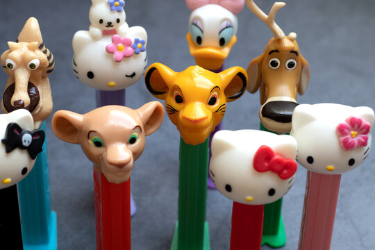 Berlin, Germany- 29.05.2021: various PEZ dispenser