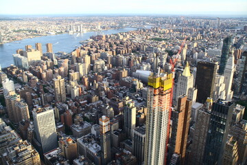 new york, new york, usa, view of the skyline manhattan from the empire state building,,