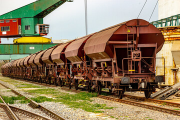 Fototapeta na wymiar a set of wagons for rail transport