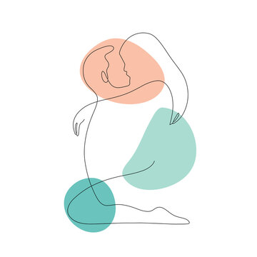 recommend clip art: one continuous drawn line wedding drawn from the hand picture silhouette. line art. The characters of the bride and groom of the husband and wife are married