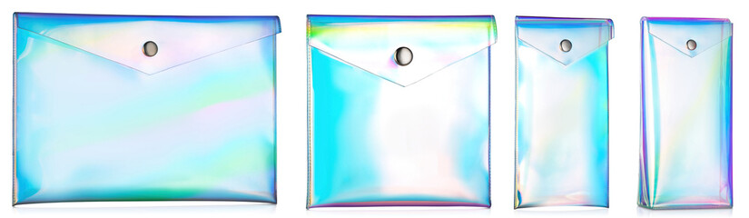 Plastic envelope, cosmetic bag, mother-of-pearl overflow of color