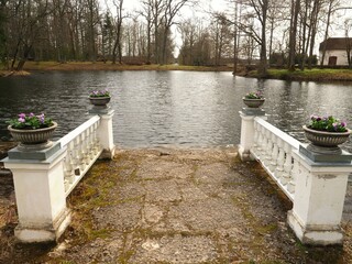 Balustrades by the pond of the Sagadi Estate