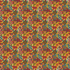 Seamless colorful pattern, Geometric pattern in ethnic style