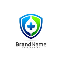 medical water shield icon logo, shield water icon logo template