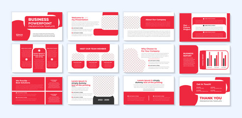 Business presentation PowerPoint template with ppt proposal slides design - obrazy, fototapety, plakaty