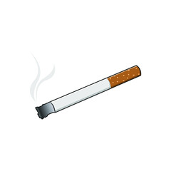 Cigarette icon. Flat design style. Cigarette simple silhouette. Modern, minimalist icon in stylish colors. Web site page and mobile app design vector element.