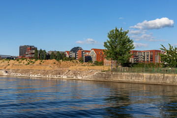 View of the new housing estates on the Motława River in Gdańsk