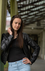 Outdoor fun picture with the beautiful model.