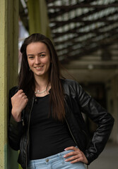 Outdoor fun picture with the beautiful model.