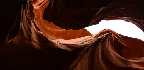 Antelope Canyon, Arizona, stunning natural sandstone cave located on Navajo land, background,...