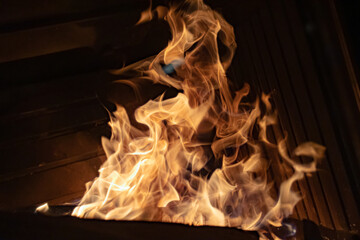 fire in the fireplace