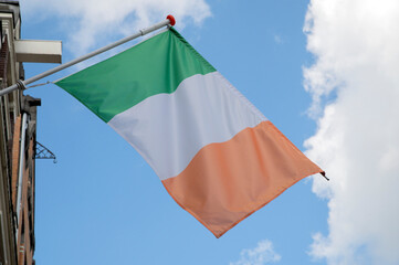 Close Up Irish Flag At Amsterdam The Netherlands 28-6-2022